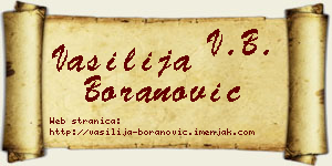Vasilija Boranović vizit kartica